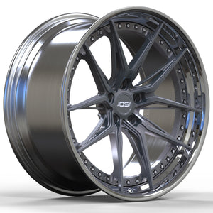 OS Forged Wheels Fi04 Satin Grey Chrome Lip