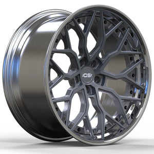 OS Forged Wheels Fi01 Satin Grey Chrome Lip