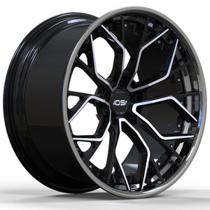 OS Forged Wheels Fi03 Black Machined Chrome Lip