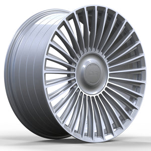 OS Wheels FF02 Flow Forged Silver Machined Face with Floating Caps