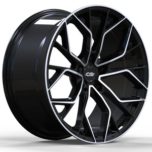 OS Wheels Si03 Gloss Black Machine Face