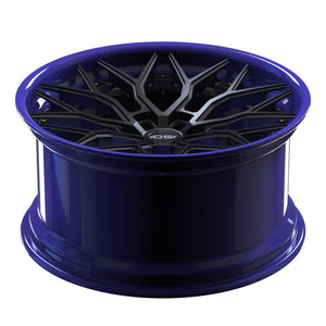 OS Forged Wheels Fi01 Satin Black Royal Blue Lip
