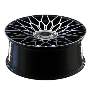OS Wheels FF01 Flow Forged Gloss Black Machined Face with Floating Caps